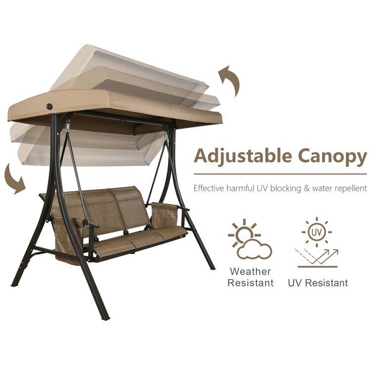 Hampton bay 3 outlet person swing replacement canopy